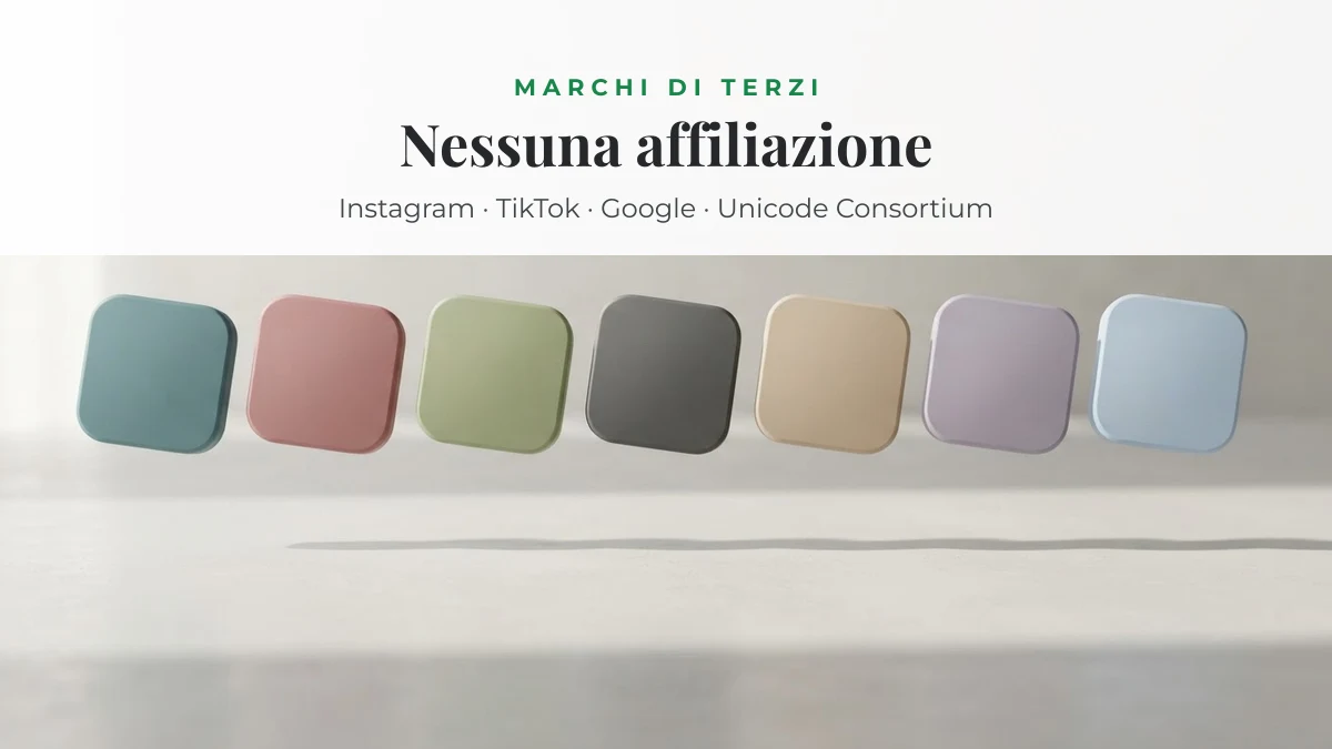 Tessere colorate separate fra loro, a rappresentare l'indipendenza di Simbolario dai servizi citati