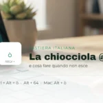 Tastiera italiana con la combinazione AltGr piu o per fare la chiocciola