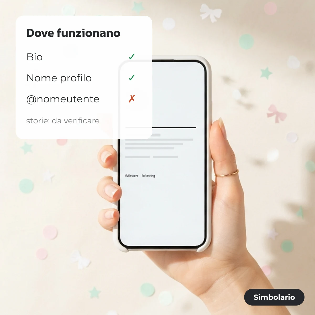 Dove funzionano i font Instagram: bio e nome del profilo sì, nome utente con la @ no