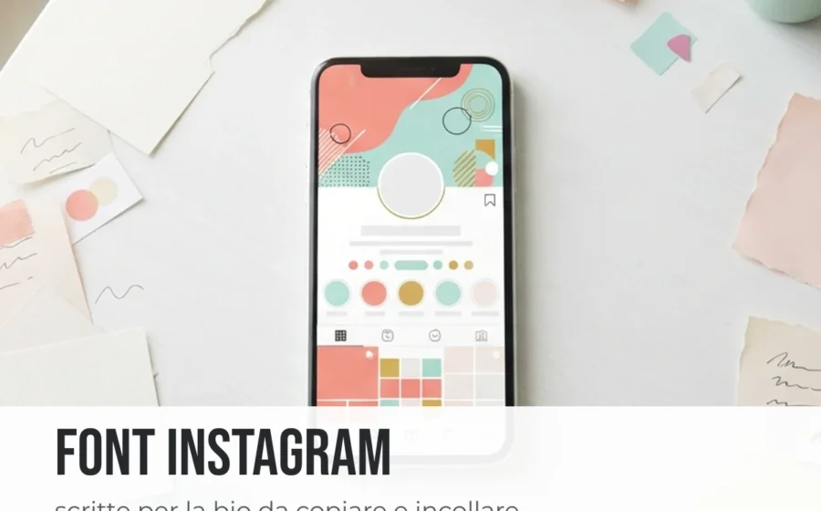 Font Instagram per la bio da copiare: esempi di scritte in grassetto, corsivo, gotico e cerchiato su uno smartphone