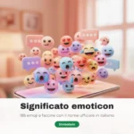 Significato emoticon: faccine emoji colorate che escono da uno smartphone, elenco con il nome ufficiale in italiano